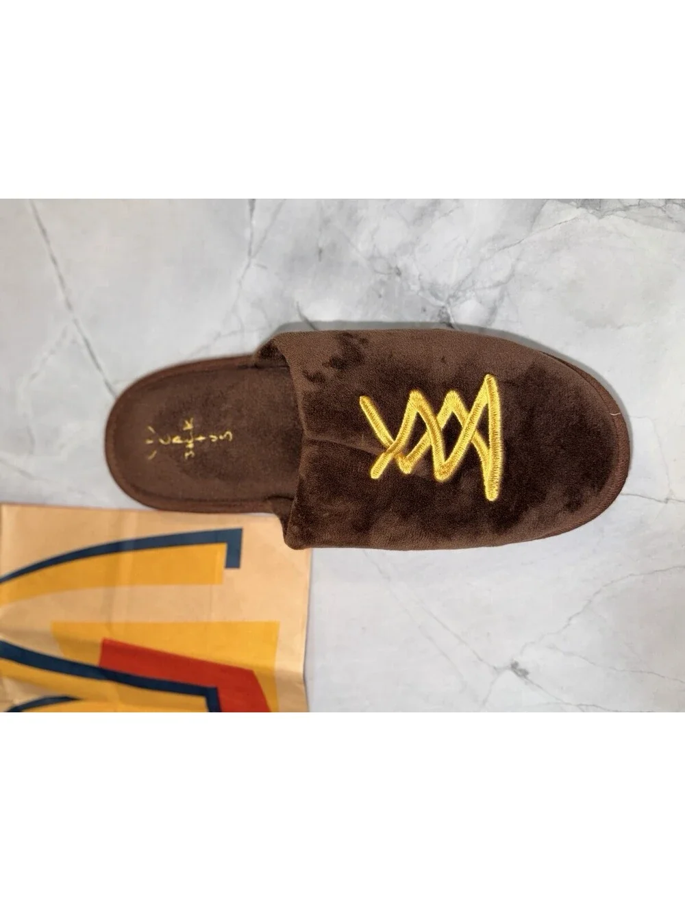 Travis Scott x Mcdonalds CJ House Slippers Brown L/XL Size Sealed factory bag.